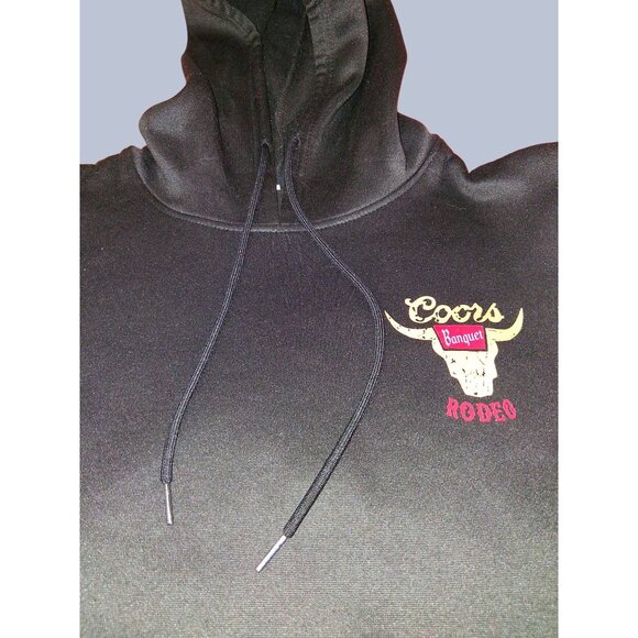 Coors Banquet Rodeo Hoodie Black Mens Medium - Picture 5 of 10